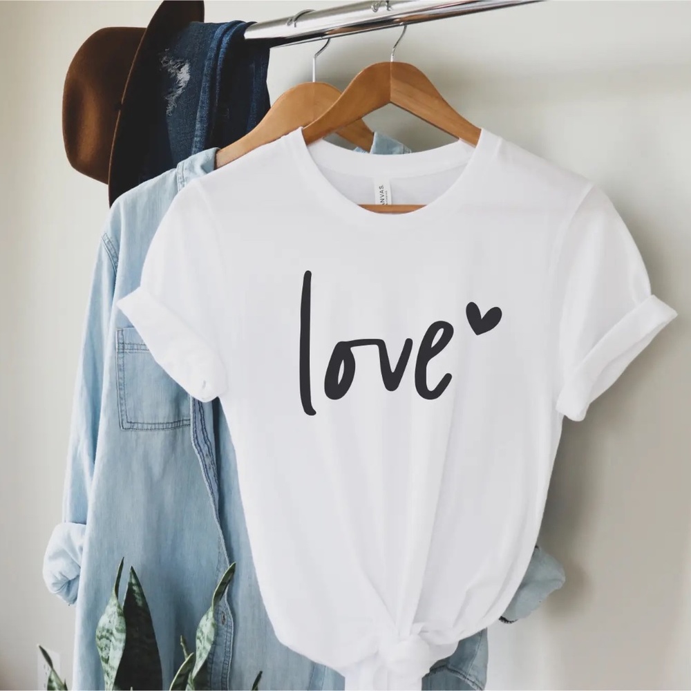 Love Short Sleeve White Tee
